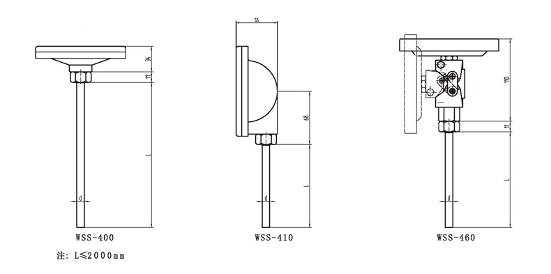 WSS工業雙金屬溫度計（通用型無固定裝置）_http://www.tlide.cn_雙金屬溫度計_第3張